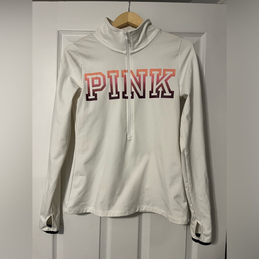 Victorias Secret PINK 1/2 zip pullover popover lightly fleece lined ombré